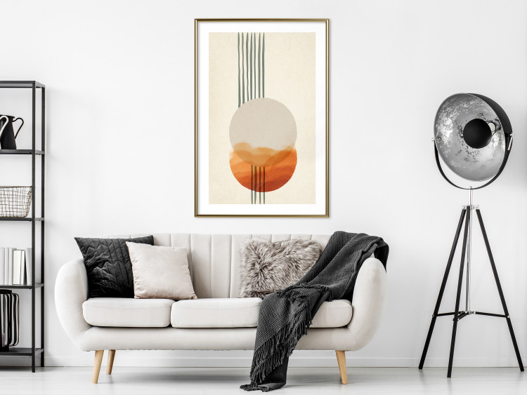 Poster East Euphoria - circles and stripes on a beige background in an abstract motif 131794 additionalImage 13