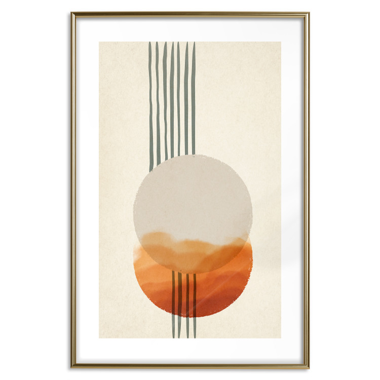 Poster East Euphoria - circles and stripes on a beige background in an abstract motif 131794 additionalImage 16
