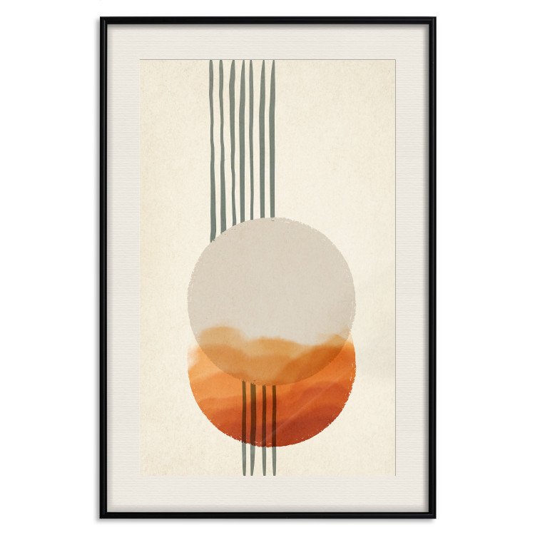Poster East Euphoria - circles and stripes on a beige background in an abstract motif 131794 additionalImage 19