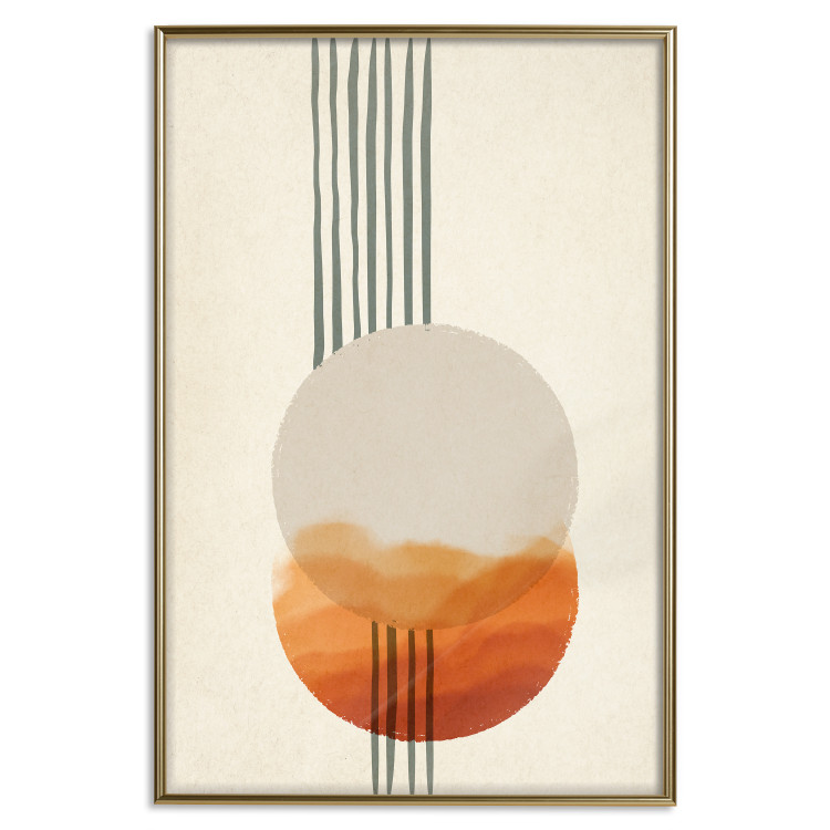 Poster East Euphoria - circles and stripes on a beige background in an abstract motif 131794 additionalImage 17