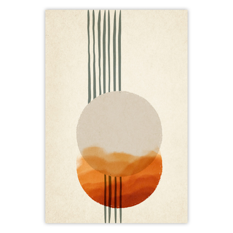 Poster East Euphoria - circles and stripes on a beige background in an abstract motif 131794