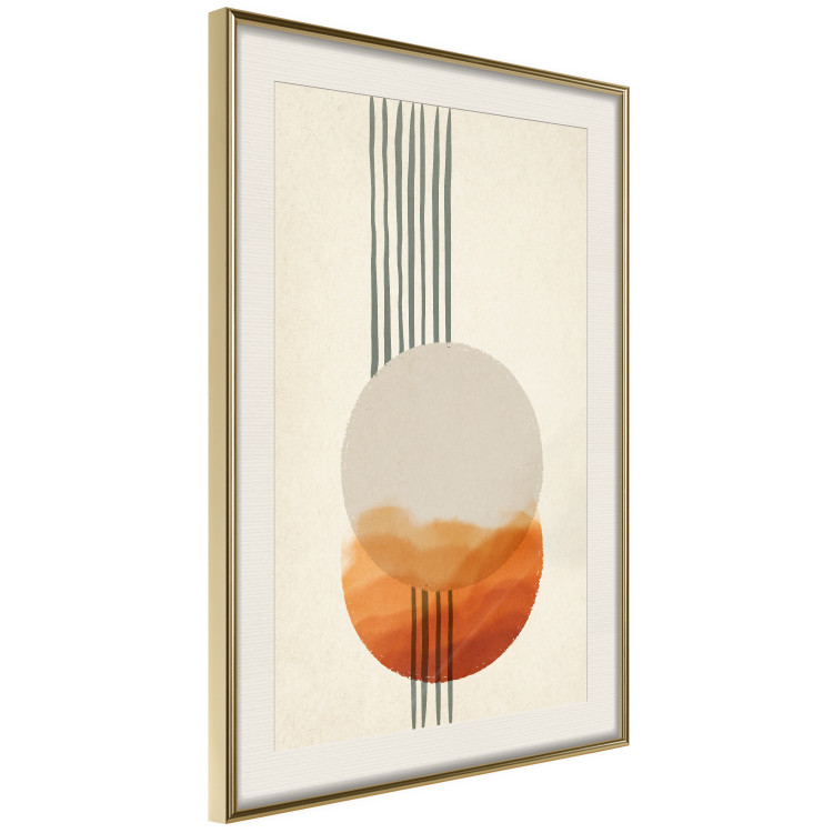 Poster East Euphoria - circles and stripes on a beige background in an abstract motif 131794 additionalImage 3