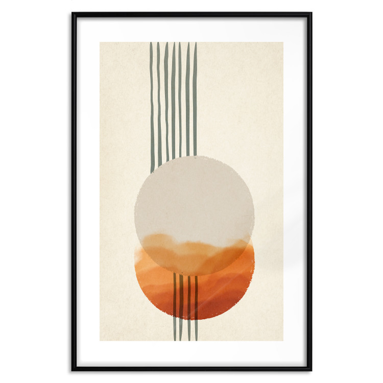 Poster East Euphoria - circles and stripes on a beige background in an abstract motif 131794 additionalImage 15