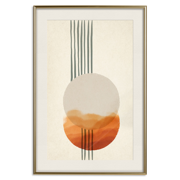 Poster East Euphoria - circles and stripes on a beige background in an abstract motif 131794 additionalImage 20
