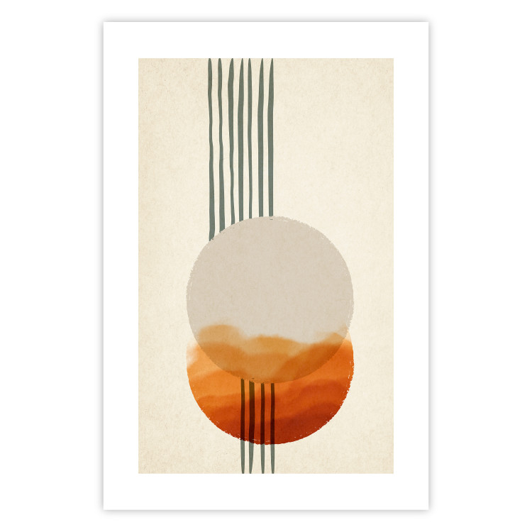 Poster East Euphoria - circles and stripes on a beige background in an abstract motif 131794 additionalImage 19