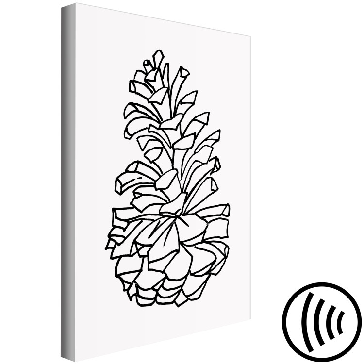 Canvas Forest Scent (1-piece) Vertical - natural pine cone in lineart style 131894 additionalImage 6