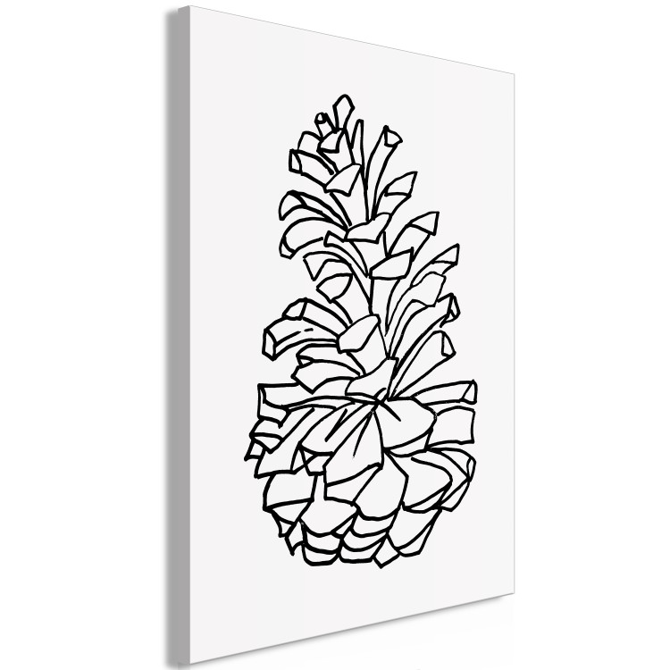 Canvas Forest Scent (1-piece) Vertical - natural pine cone in lineart style 131894 additionalImage 2