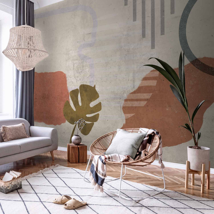 Wall Mural Abstract landscape - bright scandi boho motif with colourful elements 132194