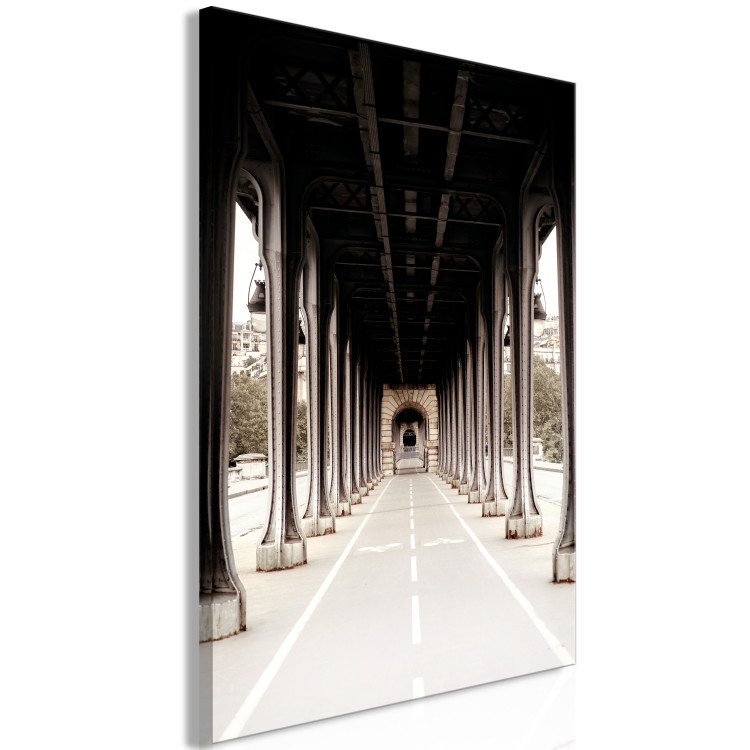 Canvas Art Print Bridge on Seine - sepia photograph of Paris architecture 132294 additionalImage 2
