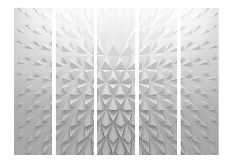 Room Divider Screen Tetrahedrons II (5-piece) - white abstraction into geometric figures 132794 additionalImage 3