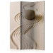 Room Divider Screen Zen: Balance (3-piece) - warm composition with stone on sand 133094