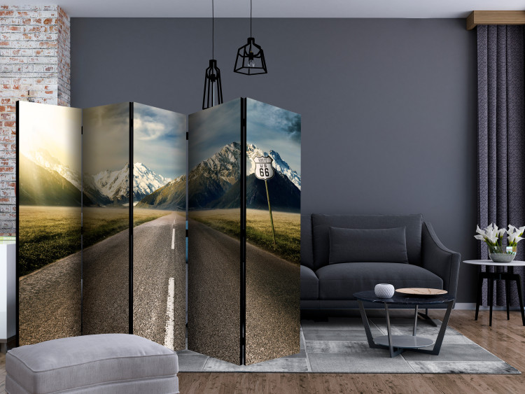 Room Divider Long Road II (5-piece) - road and snowy mountain landscape in the distance 133194 additionalImage 4