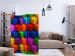 Room Separator Colorful Geometric Fields (3-piece) - abstraction in cubes 133294 additionalThumb 4