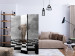 Room Divider Escape from Africa (3-piece) - abstraction with an elephant and a checkerboard 133394 additionalThumb 4