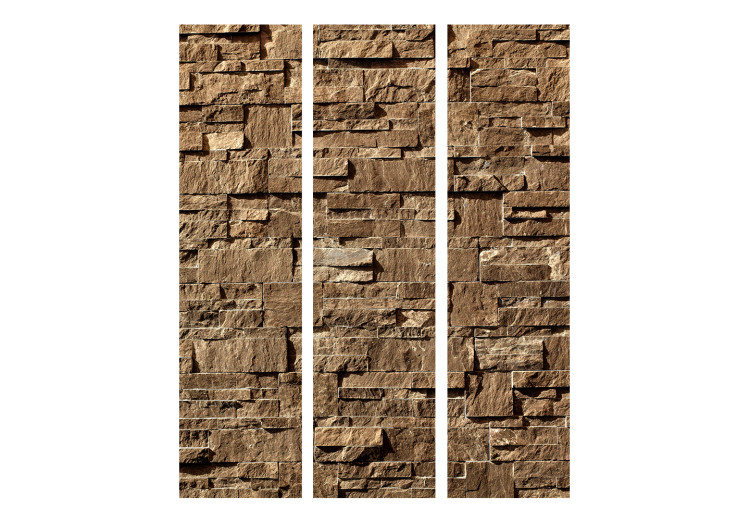 Room Separator Stone Melody (3-piece) - brown composition with wall texture 133494 additionalImage 3