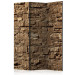 Room Separator Stone Melody (3-piece) - brown composition with wall texture 133494