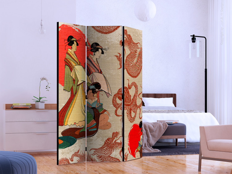 Room Divider Geishas (3-piece) - women in kimonos in an oriental composition 134294 additionalImage 2