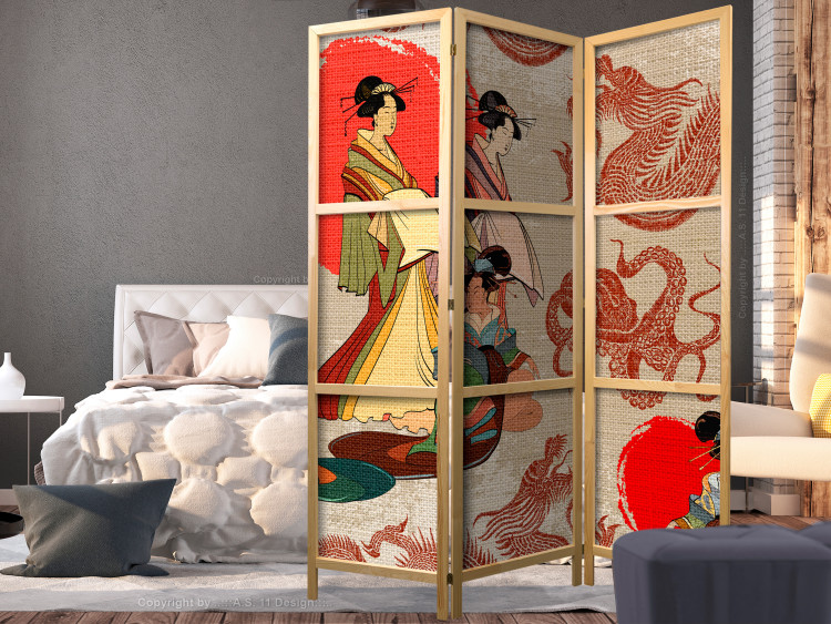 Room Divider Geishas (3-piece) - women in kimonos in an oriental composition 134294 additionalImage 6
