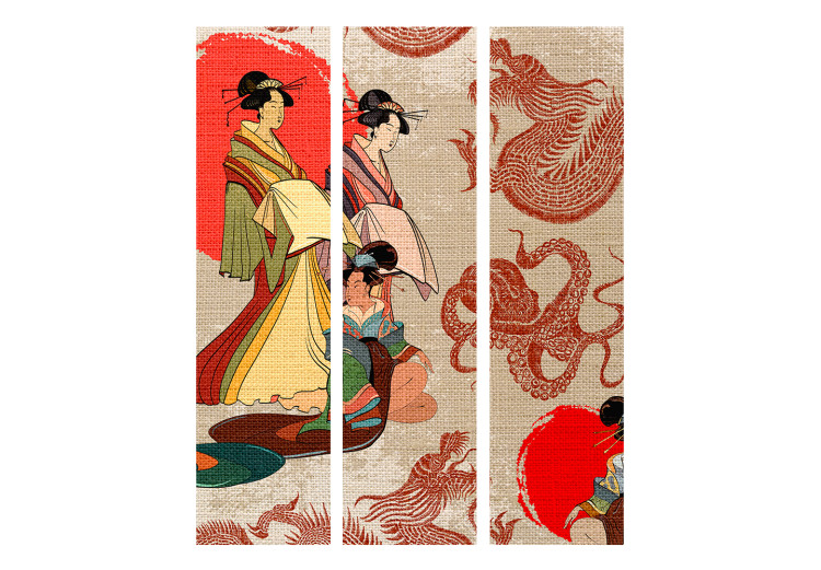 Room Divider Geishas (3-piece) - women in kimonos in an oriental composition 134294 additionalImage 3