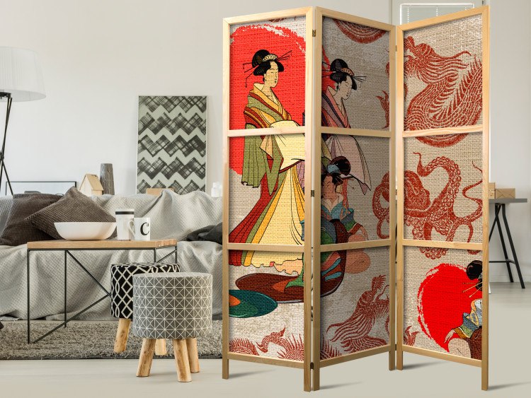 Room Divider Geishas (3-piece) - women in kimonos in an oriental composition 134294 additionalImage 8