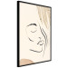 Wall Poster Senna Curtain - delicate lineart with a woman's face on a beige background 137494 additionalThumb 4