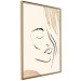Wall Poster Senna Curtain - delicate lineart with a woman's face on a beige background 137494 additionalThumb 10