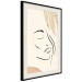 Wall Poster Senna Curtain - delicate lineart with a woman's face on a beige background 137494 additionalThumb 8
