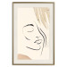 Wall Poster Senna Curtain - delicate lineart with a woman's face on a beige background 137494 additionalThumb 18