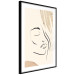 Wall Poster Senna Curtain - delicate lineart with a woman's face on a beige background 137494 additionalThumb 5