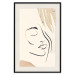 Wall Poster Senna Curtain - delicate lineart with a woman's face on a beige background 137494 additionalThumb 17