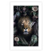 Wall Poster Lion in Leaves - animal portrait against green plants and flowers 138694 additionalThumb 12