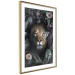 Wall Poster Lion in Leaves - animal portrait against green plants and flowers 138694 additionalThumb 7