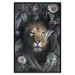 Wall Poster Lion in Leaves - animal portrait against green plants and flowers 138694 additionalThumb 25