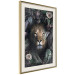 Wall Poster Lion in Leaves - animal portrait against green plants and flowers 138694 additionalThumb 8