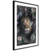 Wall Poster Lion in Leaves - animal portrait against green plants and flowers 138694 additionalThumb 3