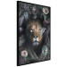 Wall Poster Lion in Leaves - animal portrait against green plants and flowers 138694 additionalThumb 9