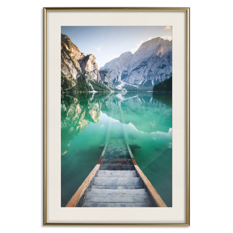 Wall Poster Beginning of Adventure - landscape of a azure lake against high mountains 138794 additionalImage 27