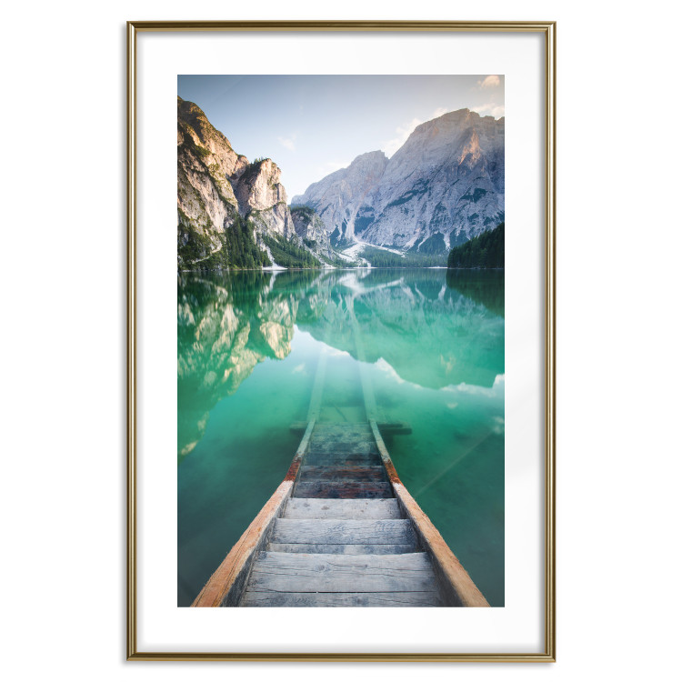 Wall Poster Beginning of Adventure - landscape of a azure lake against high mountains 138794 additionalImage 23