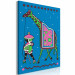 Paint by Number Kit Green Giraffe at Night - Tall Animal With a Man Against a Dark Background 144094 additionalThumb 6
