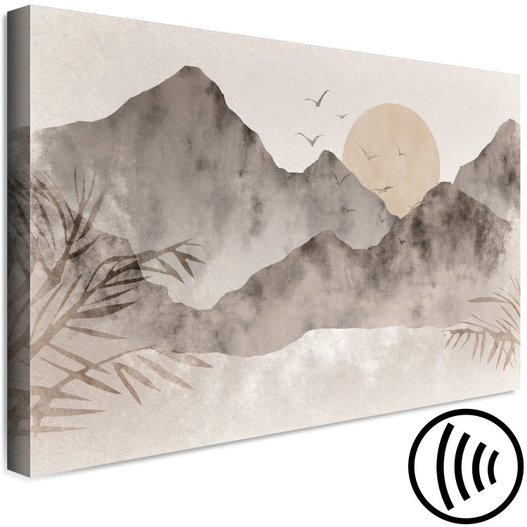 Canvas Art Print Wabi-Sabi Landscape (1-piece) - sunrise and birds against a mountain backdrop 145094 additionalImage 6