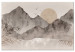 Canvas Art Print Wabi-Sabi Landscape (1-piece) - sunrise and birds against a mountain backdrop 145094