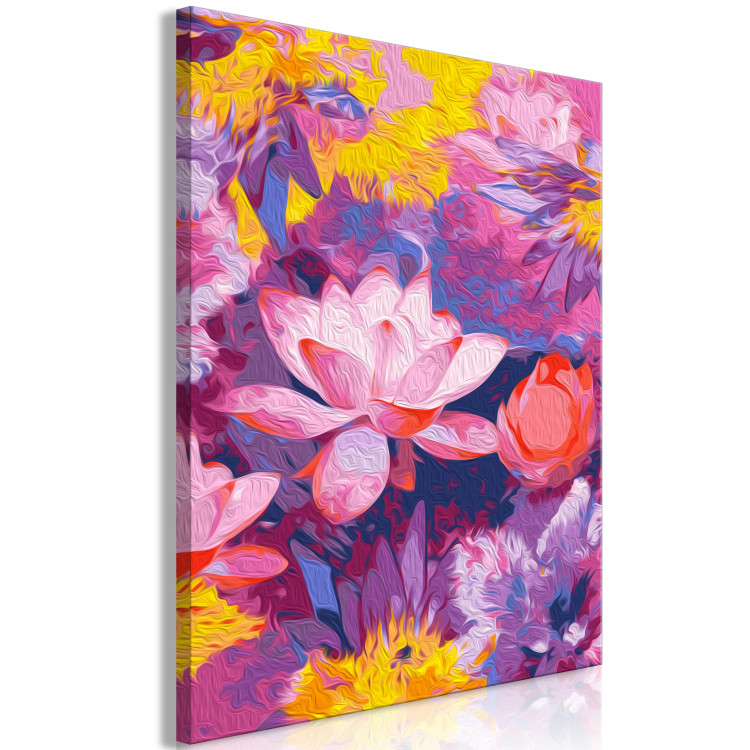 Paint by Number Kit Water Lily - Blooming Flowers of Pink, Purple and Yellow Colors 146194 additionalImage 5