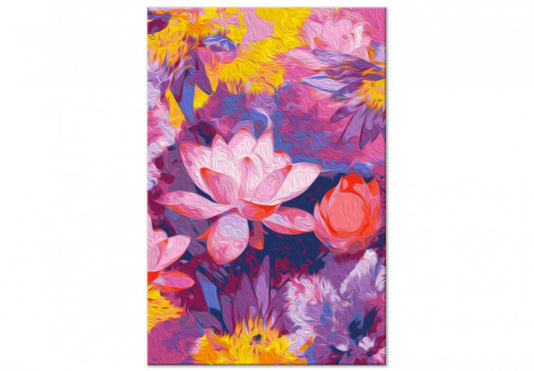Paint by Number Kit Water Lily - Blooming Flowers of Pink, Purple and Yellow Colors 146194 additionalImage 3