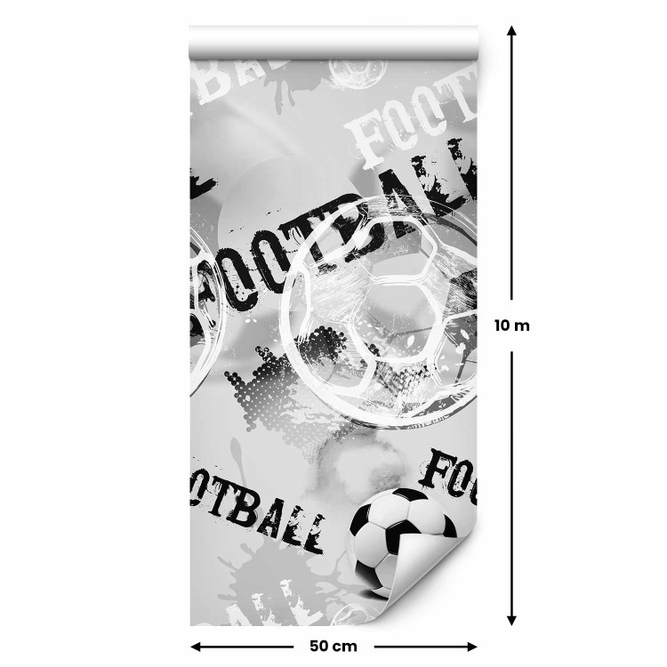 Wallpaper For a Sports Lover - Graphics and Inscriptions with a Football - Black and White 146294 additionalImage 7