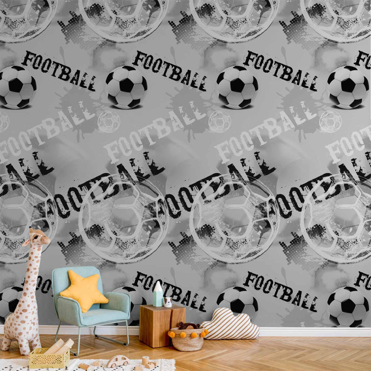 Wallpaper For a Sports Lover - Graphics and Inscriptions with a Football - Black and White 146294 additionalImage 8