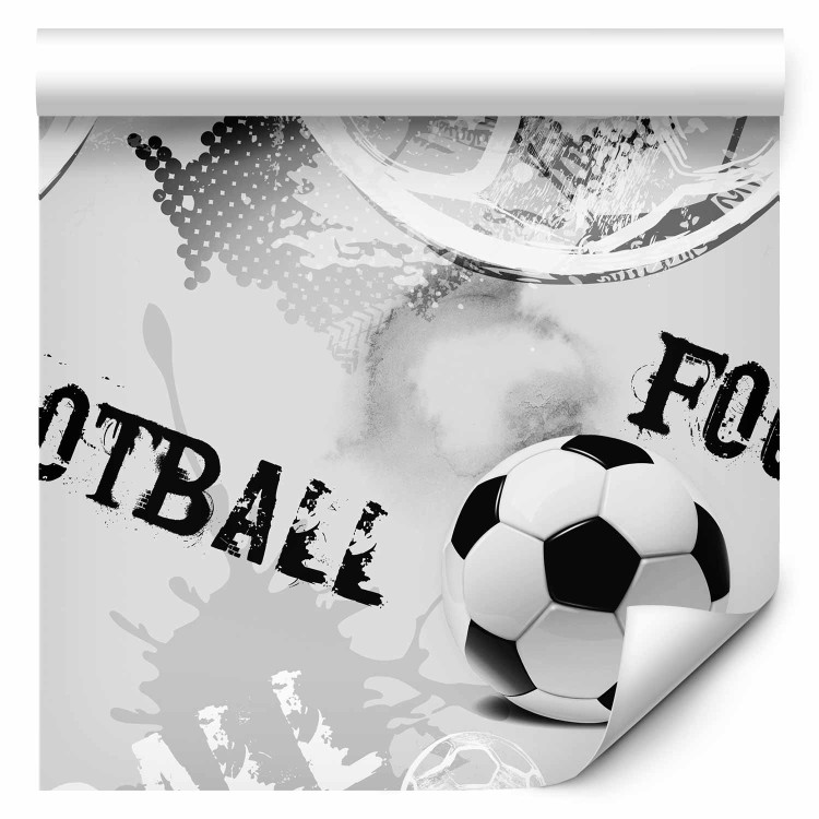 Wallpaper For a Sports Lover - Graphics and Inscriptions with a Football - Black and White 146294 additionalImage 1