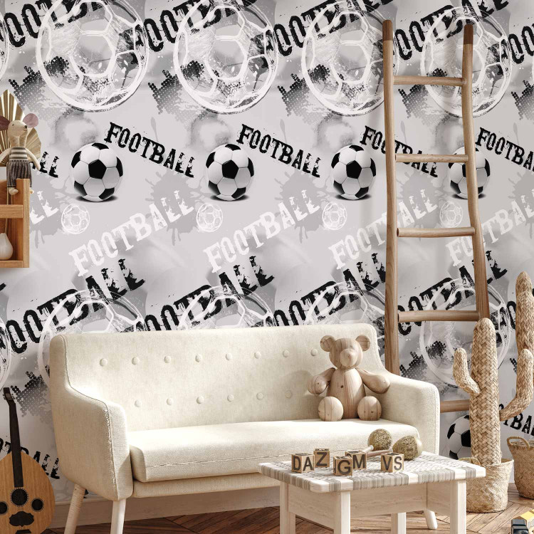 Wallpaper For a Sports Lover - Graphics and Inscriptions with a Football - Black and White 146294 additionalImage 10