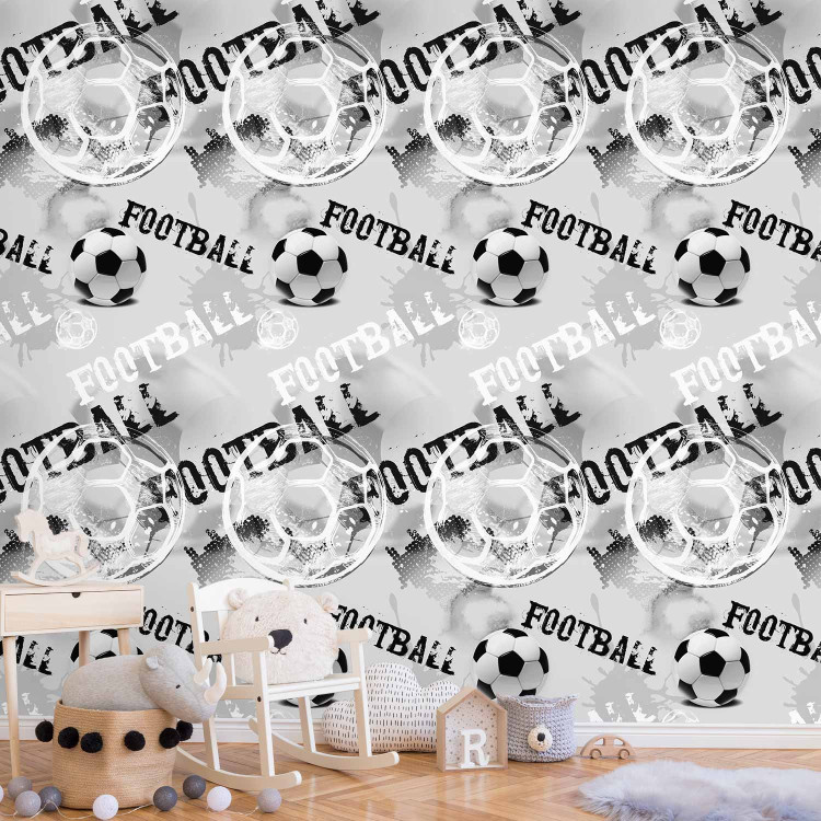 Wallpaper For a Sports Lover - Graphics and Inscriptions with a Football - Black and White 146294