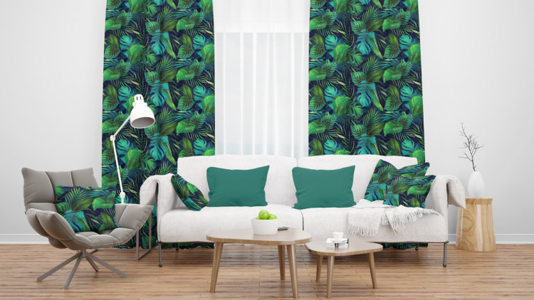 Decorative Curtain Variety of Philodendrons - an exotic leaves in various shades of green 147294 additionalImage 2