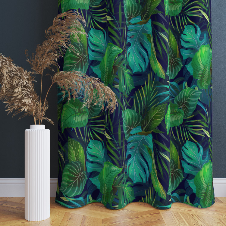 Decorative Curtain Variety of Philodendrons - an exotic leaves in various shades of green 147294 additionalImage 6